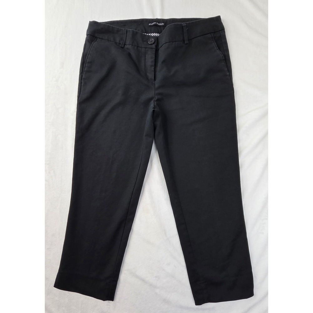 Hilary Radley Women 6 Black Stretch Straight‑Leg Crop Pants–‎ Excellent